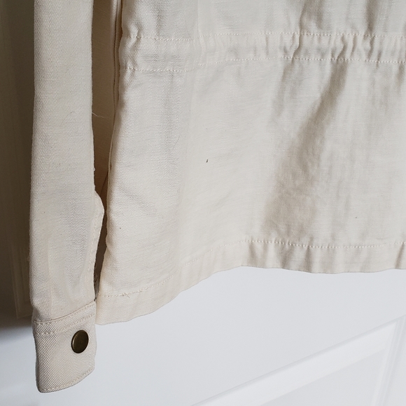 NWT J.Crew Factory Beige Cotton Field Jacket - Picture 8 of 10
